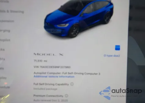 2022 Tesla Model X Dual Motor All-Wheel Drive/Plaid Tri Motor All-Wheel Drive from USA, damaged, VIN 7SAXCDE59NF337960